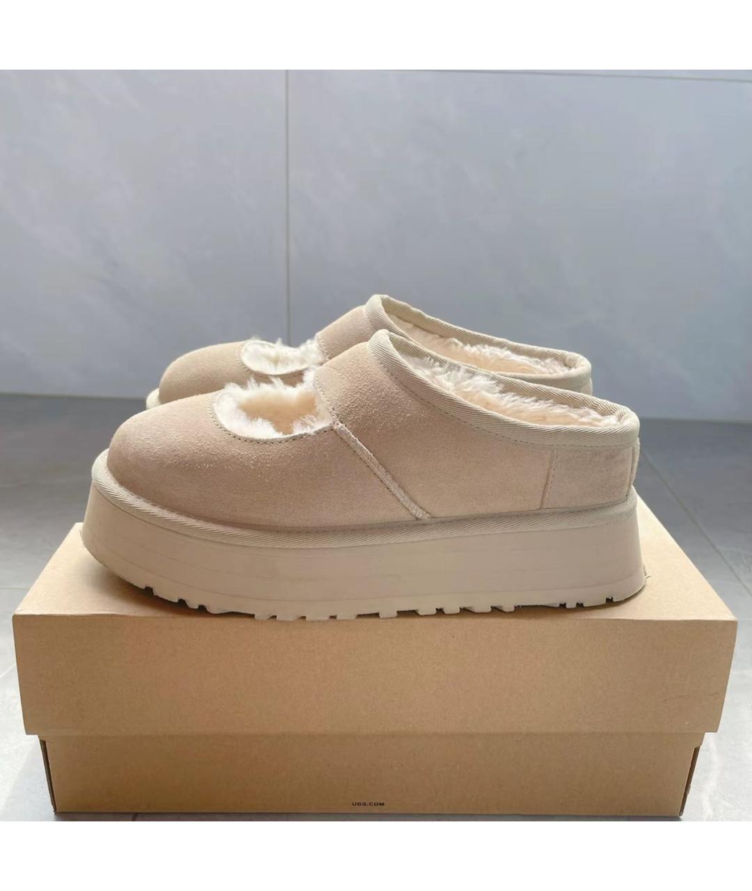 UGG AUSTRALIA Бежевые замшевые сабо, фото 7