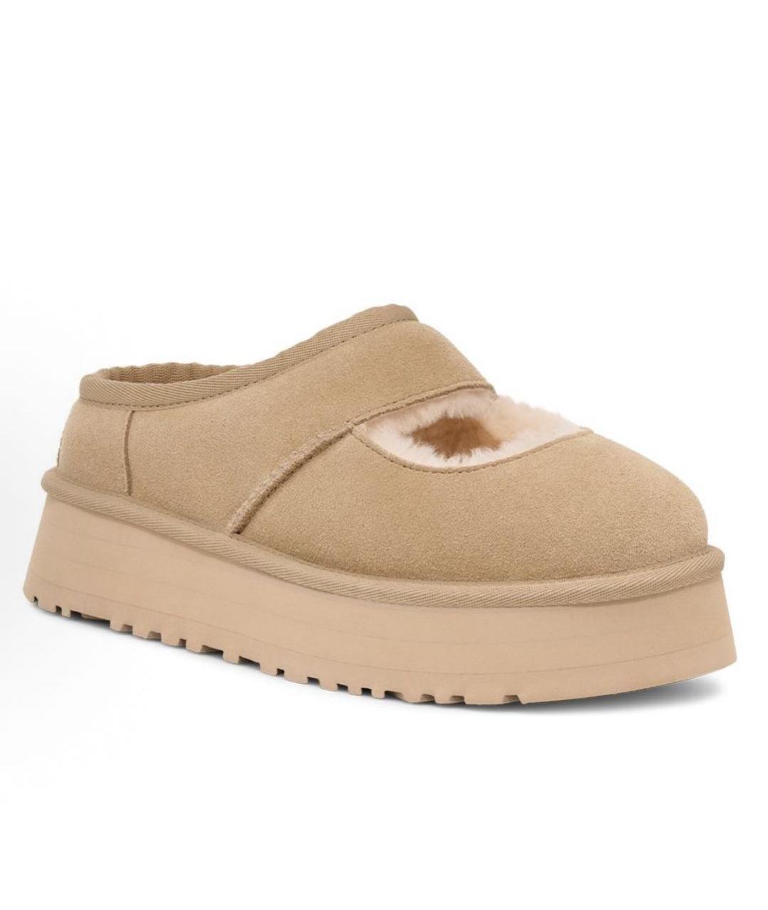 UGG AUSTRALIA Бежевые замшевые сабо, фото 2