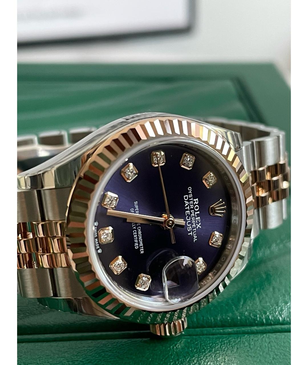 ROLEX Фиолетовые часы из розового золота, фото 5