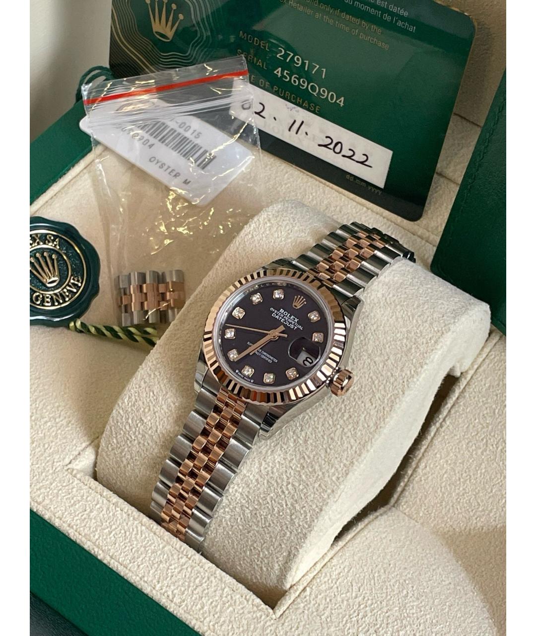 ROLEX Фиолетовые часы из розового золота, фото 3