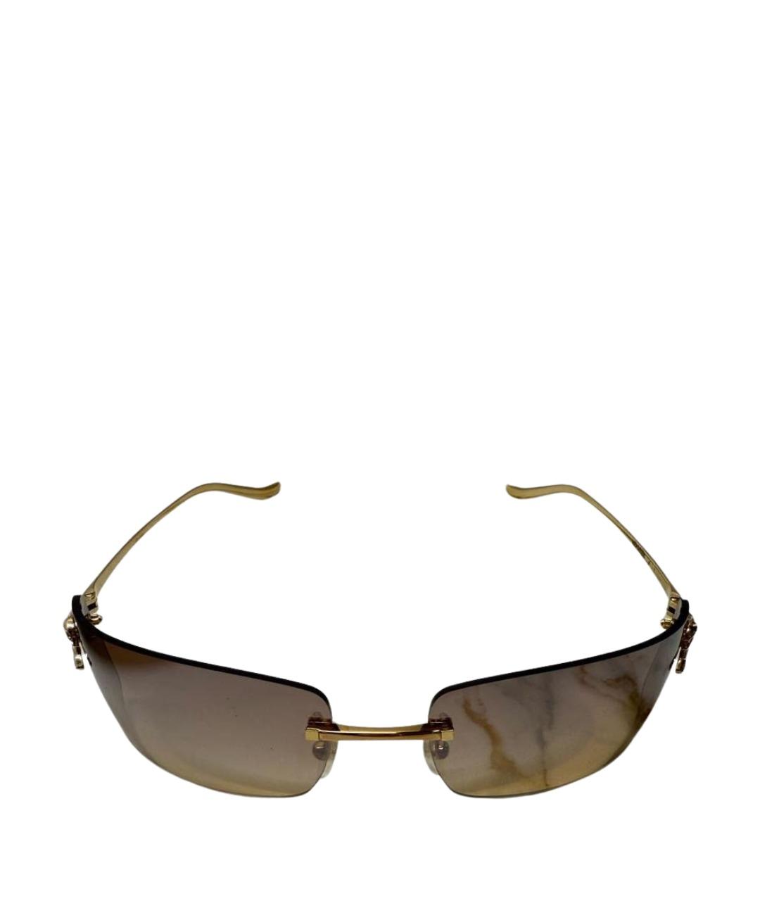CARTIER Коричневые металлические солнцезащитные очки, фото 1