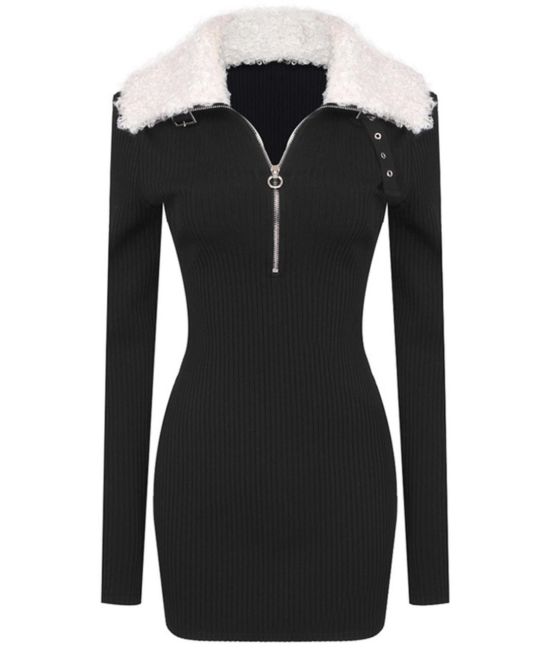 COPERNI Черное шерстяное повседневное платье, фото 1