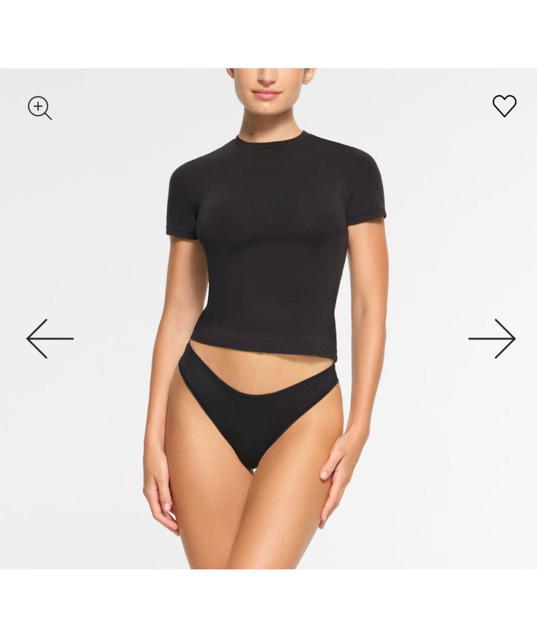 SKIMS Черная полиэстеровая майка, фото 2