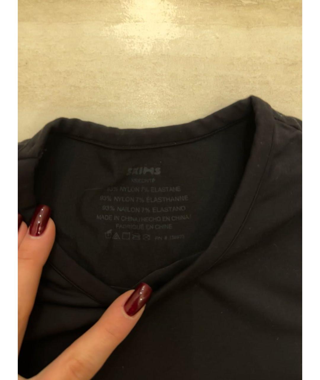 SKIMS Черная полиэстеровая майка, фото 4