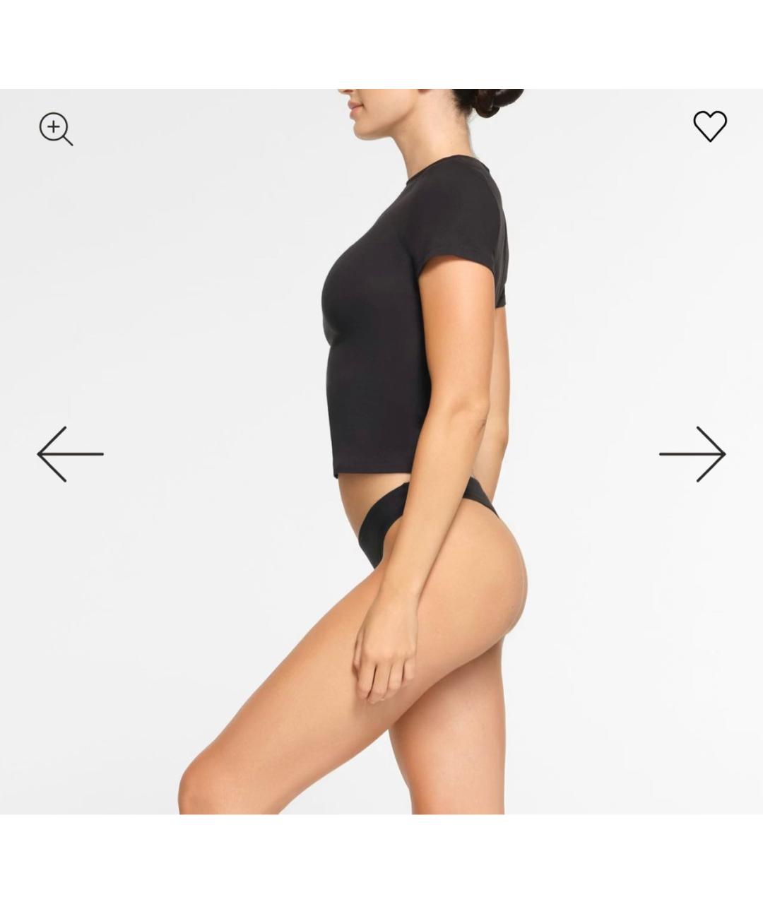 SKIMS Черная полиэстеровая майка, фото 3