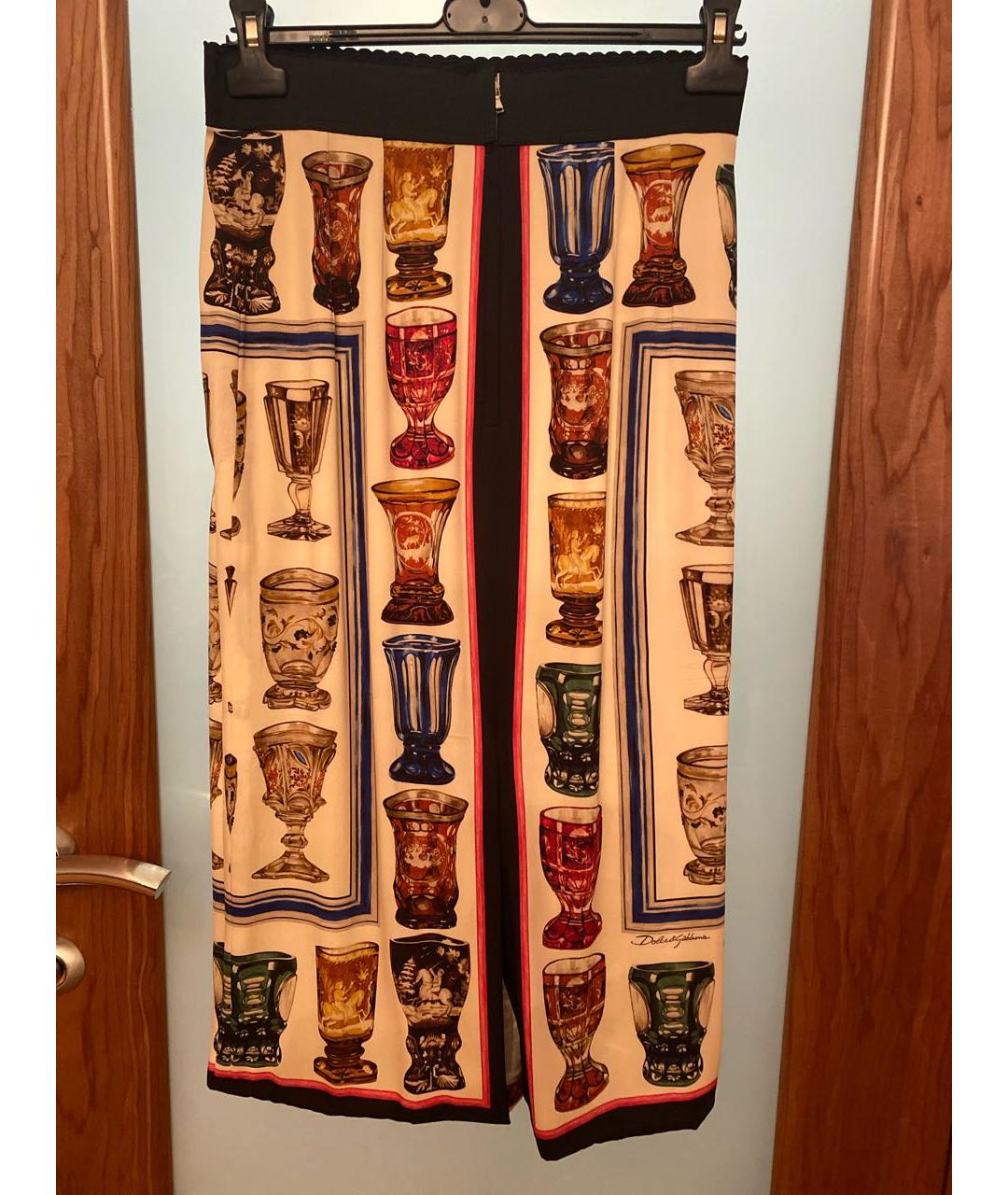 DOLCE&GABBANA Мульти шелковая юбка миди, фото 2