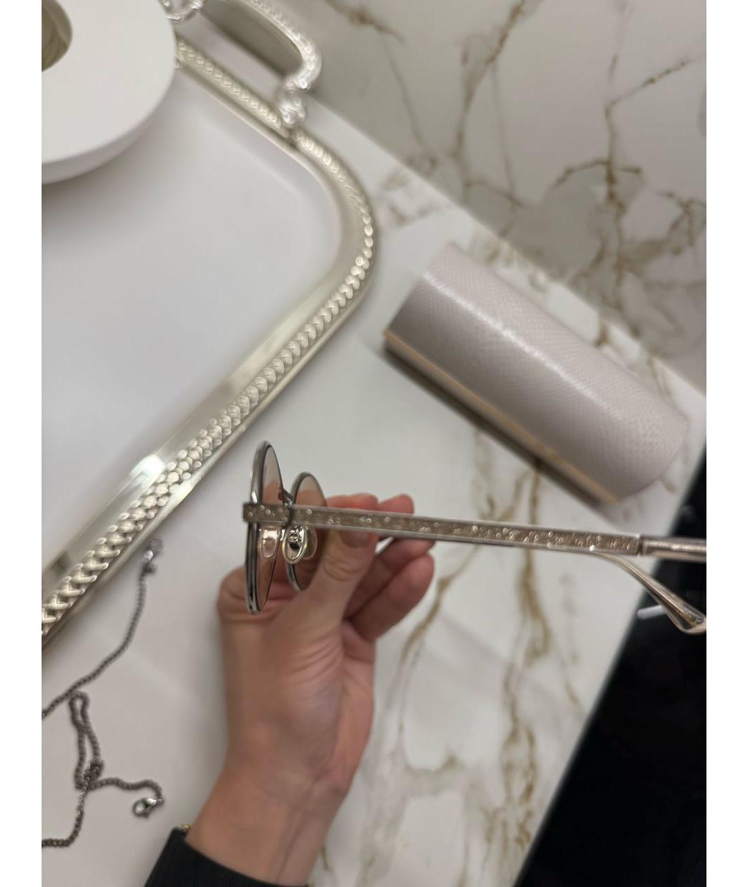 JIMMY CHOO Серебряные металлические солнцезащитные очки, фото 6