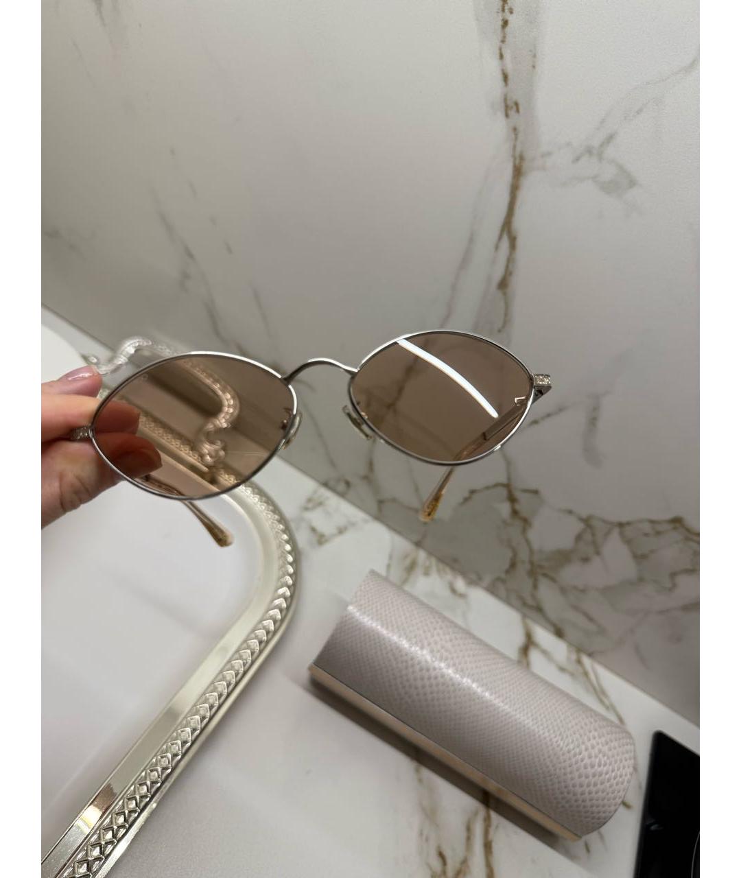 JIMMY CHOO Серебряные металлические солнцезащитные очки, фото 5