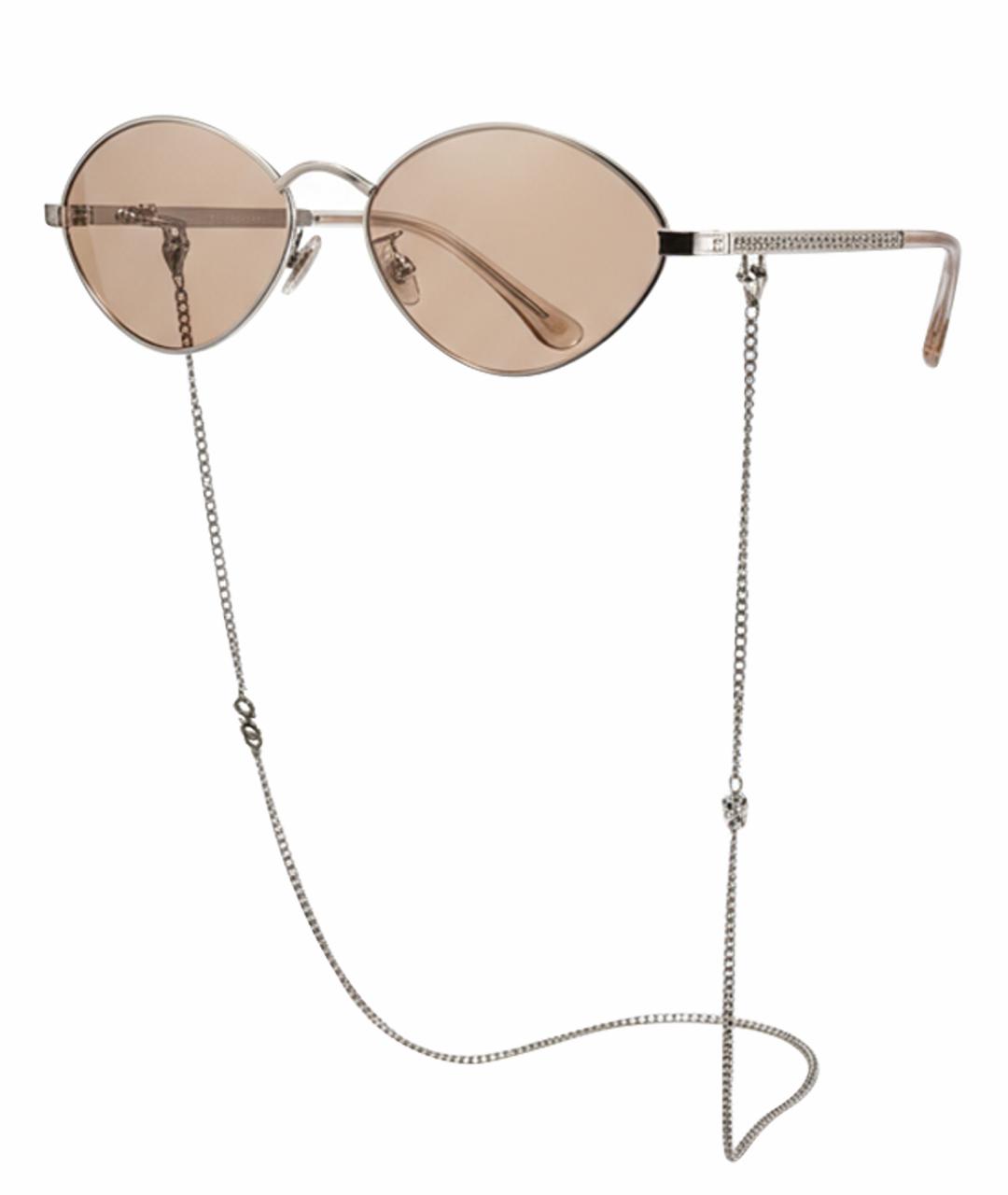 JIMMY CHOO Серебряные металлические солнцезащитные очки, фото 1