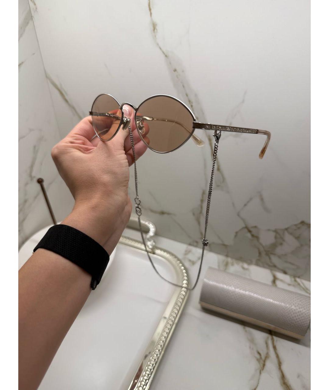 JIMMY CHOO Серебряные металлические солнцезащитные очки, фото 7