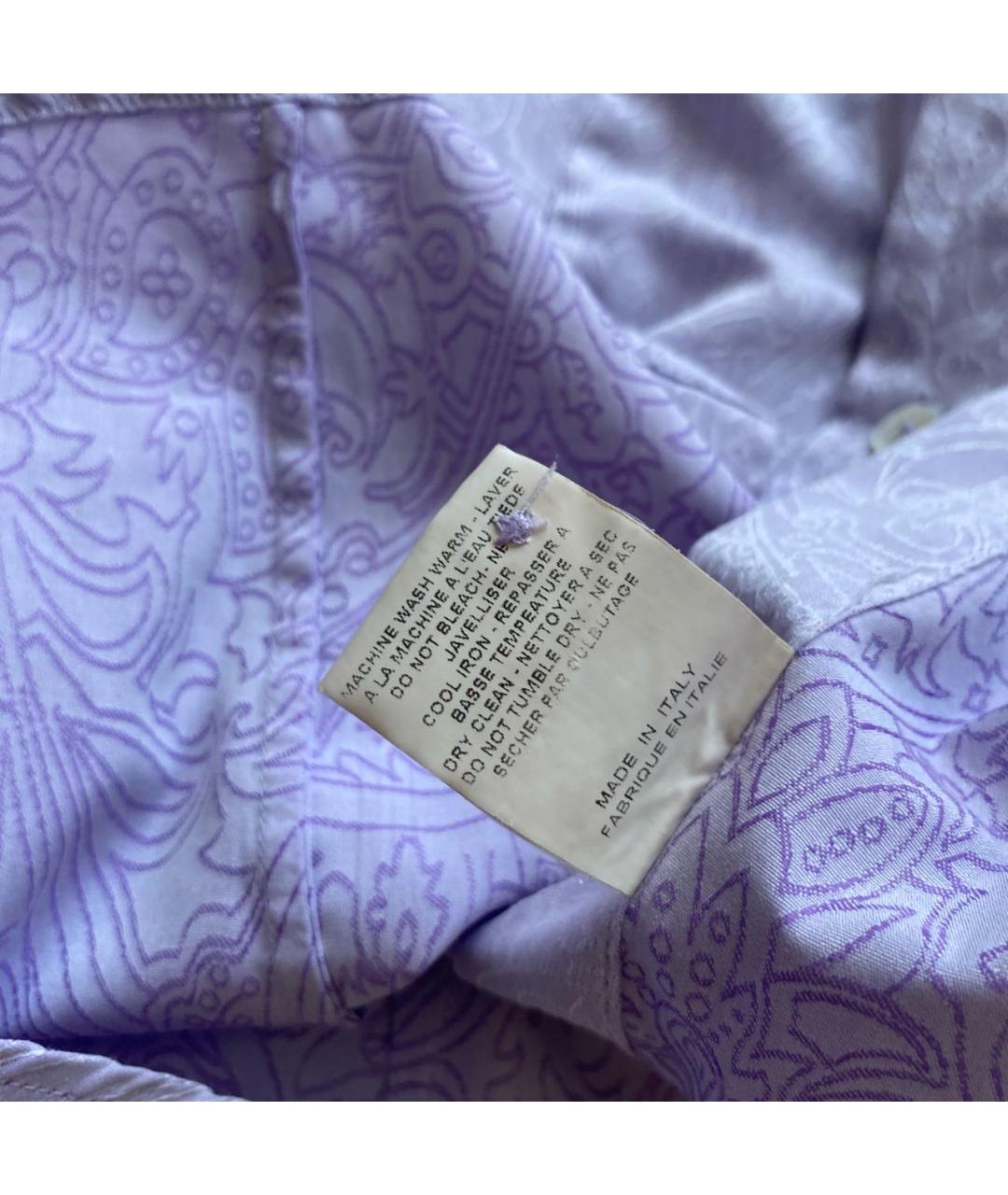 ETRO Фиолетовая хлопковая рубашка, фото 7