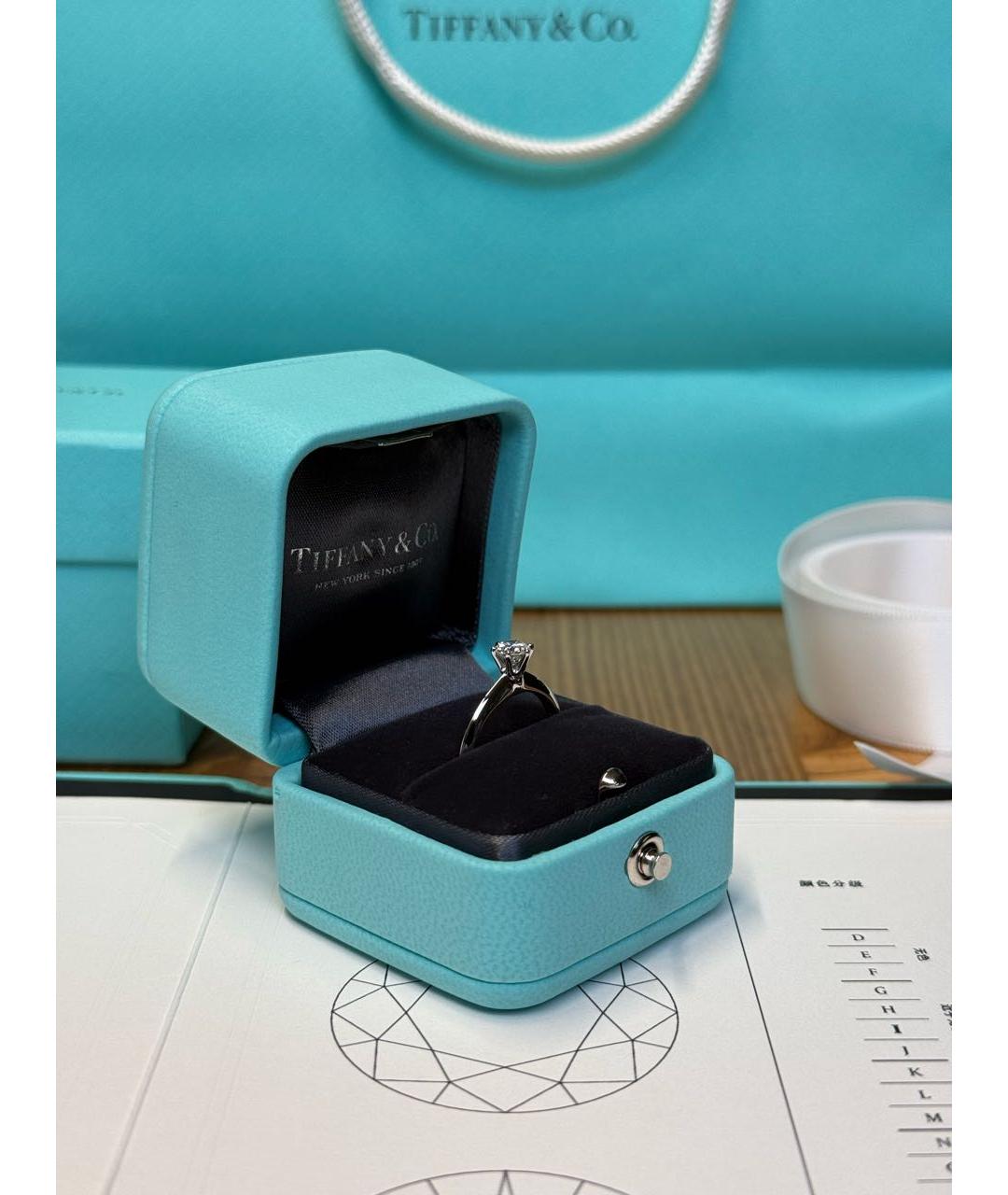 TIFFANY&CO Белое платиновое кольцо, фото 3