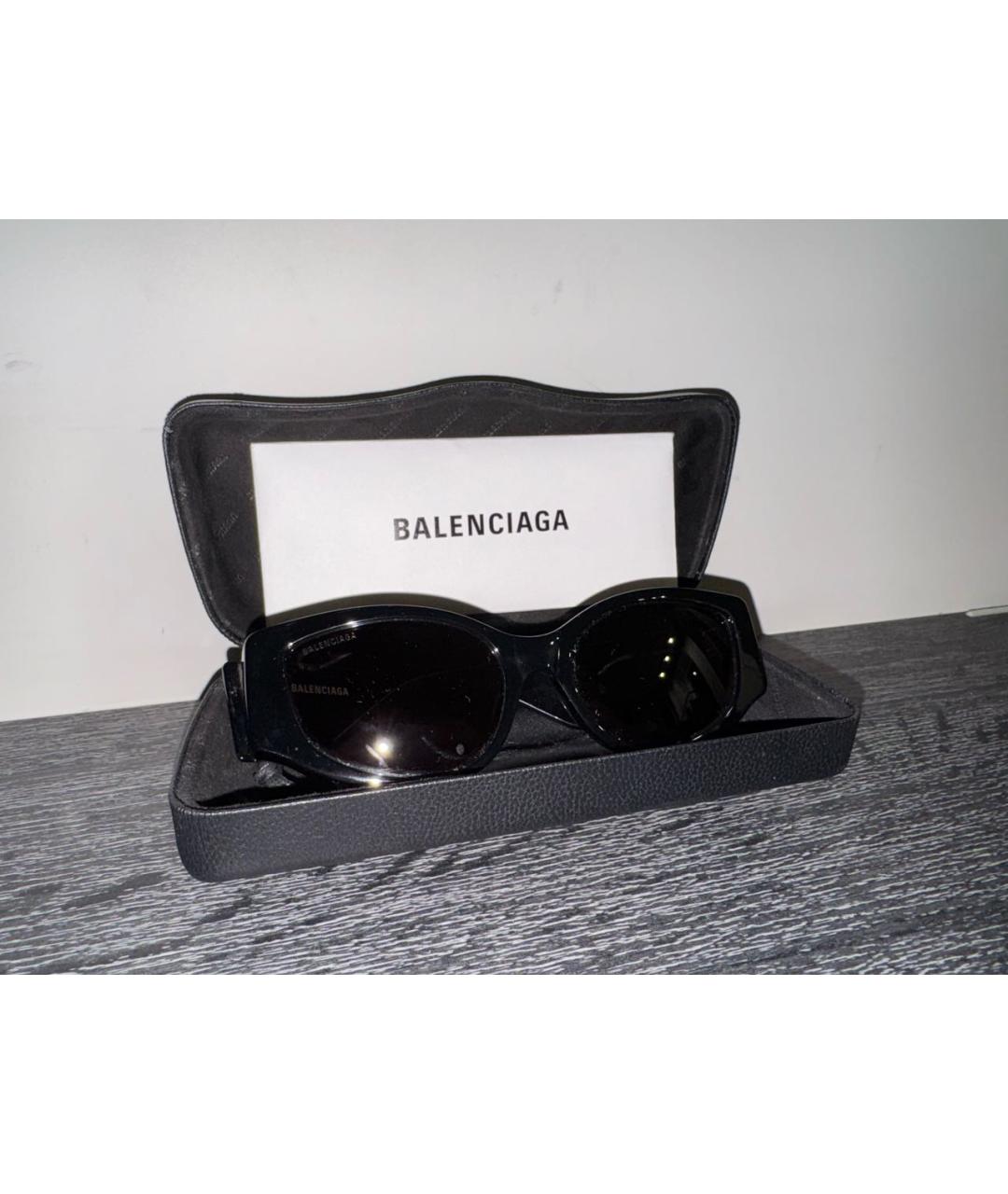 BALENCIAGA Черные пластиковые солнцезащитные очки, фото 2