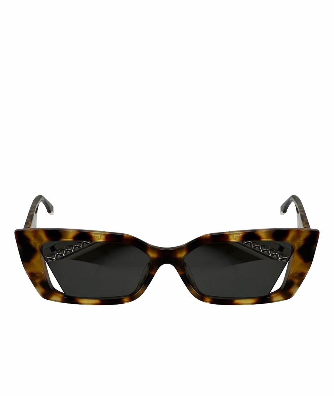 FENDI Коричневые пластиковые солнцезащитные очки, фото 1