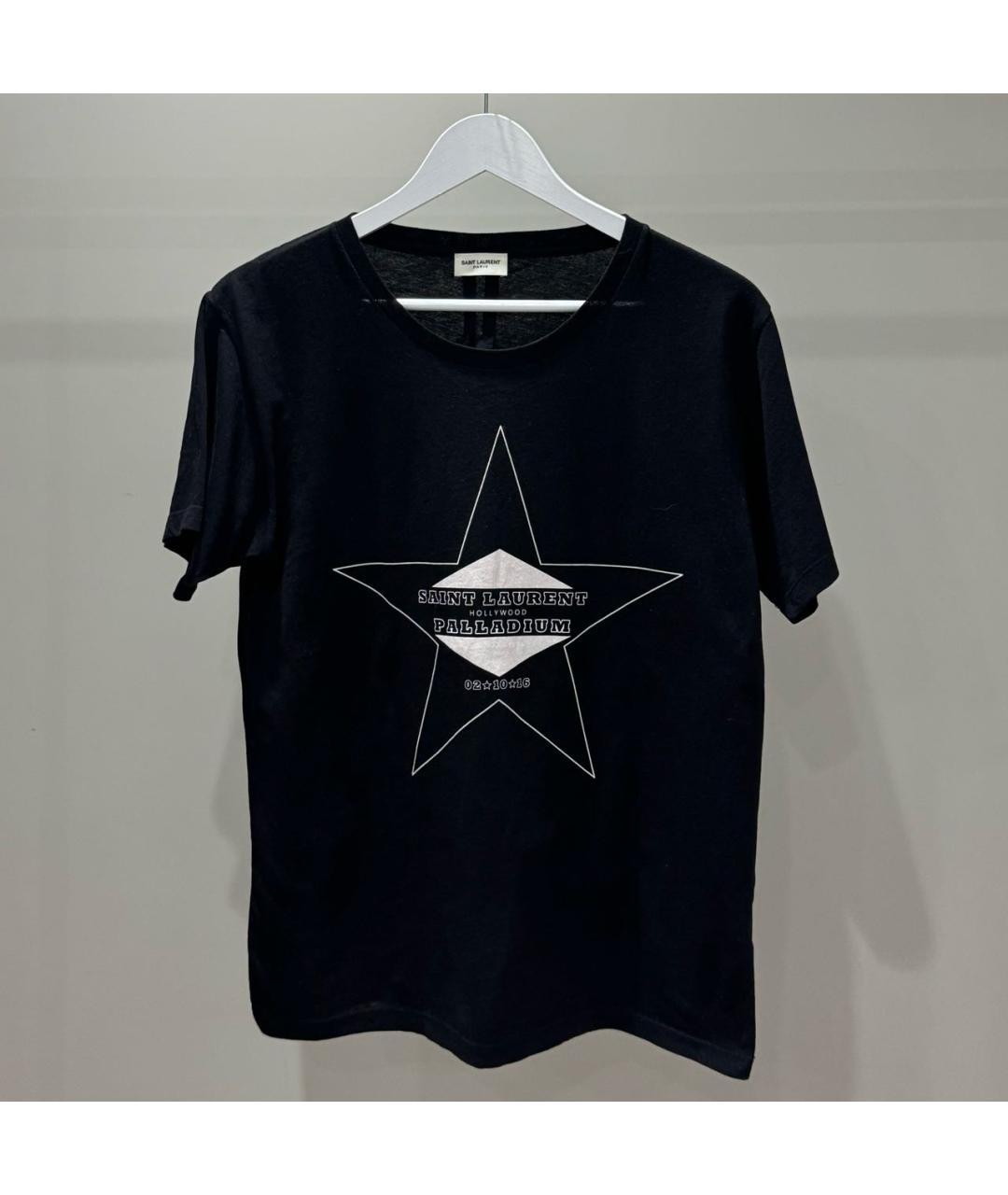 SAINT LAURENT Черная хлопковая футболка, фото 6