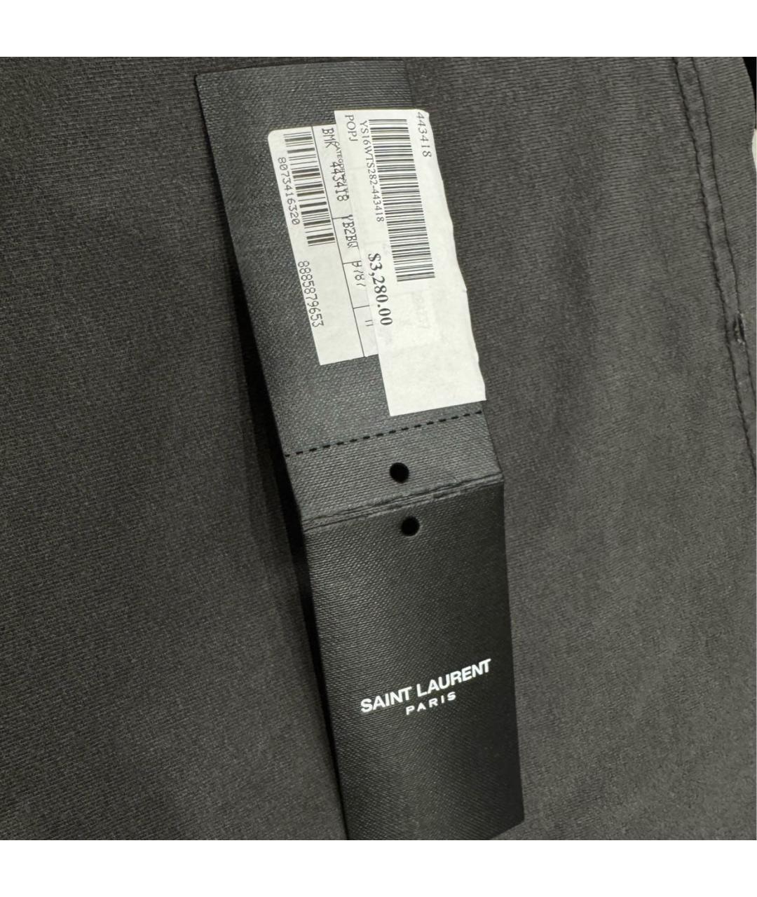 SAINT LAURENT Черная хлопковая футболка, фото 5