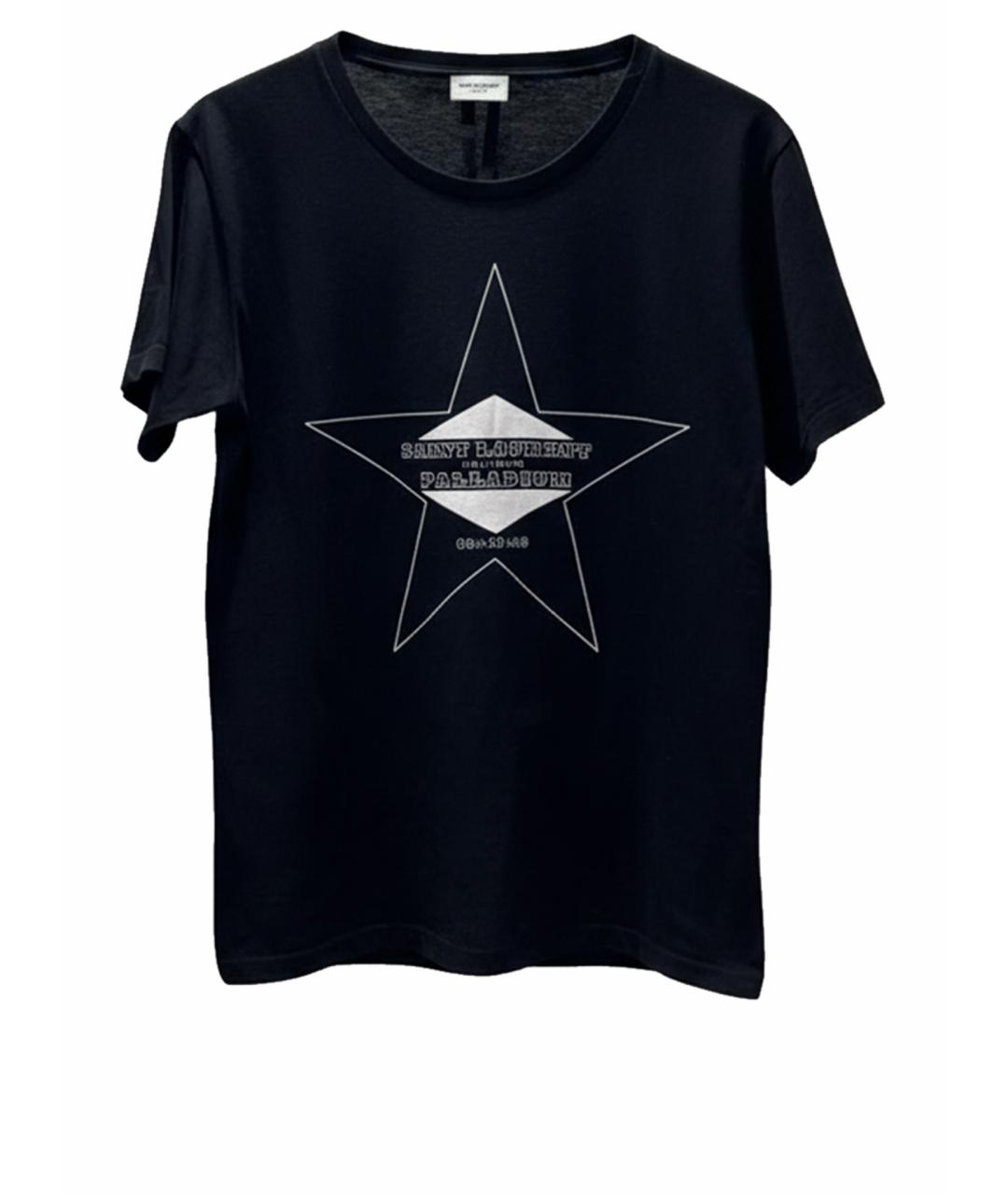 SAINT LAURENT Черная хлопковая футболка, фото 1