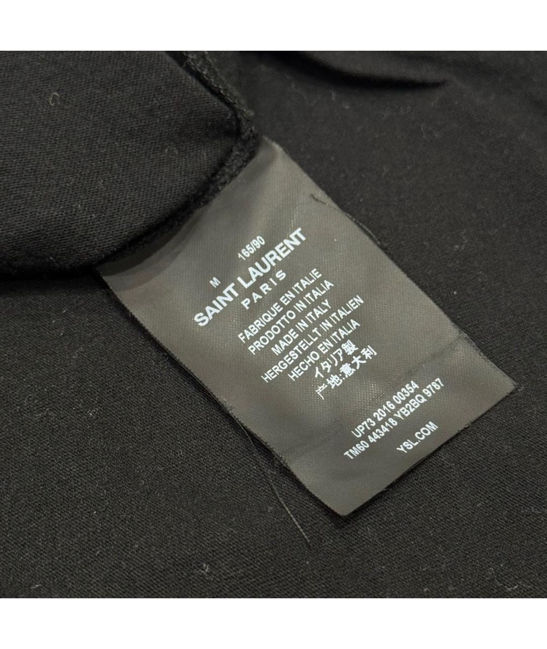 SAINT LAURENT Черная хлопковая футболка, фото 4