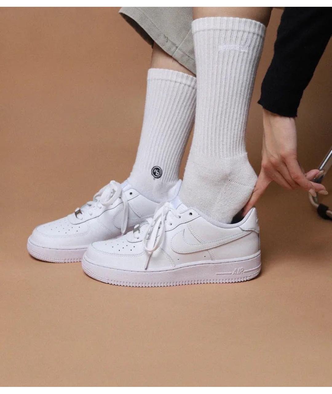 NIKE Белые кожаные низкие кроссовки / кеды, фото 8