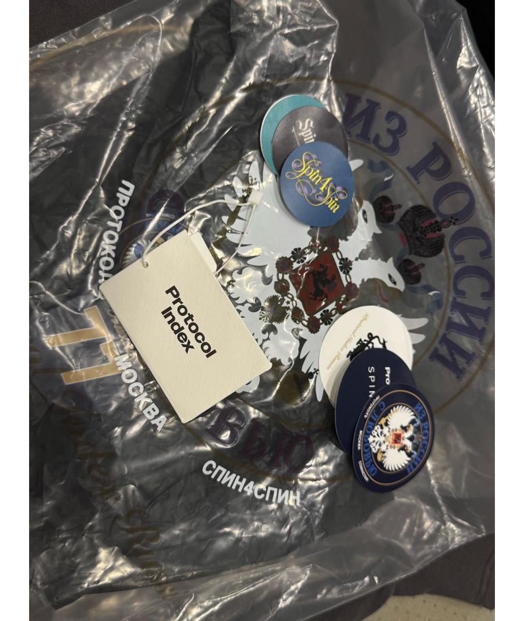 PROTOCOL INDEX Антрацитовая хлопковая футболка, фото 5