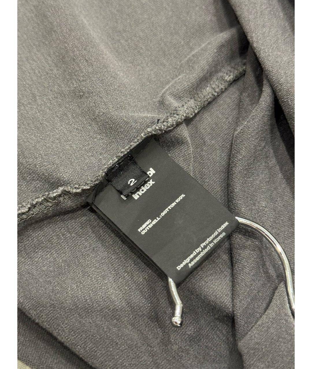 PROTOCOL INDEX Антрацитовая хлопковая футболка, фото 4