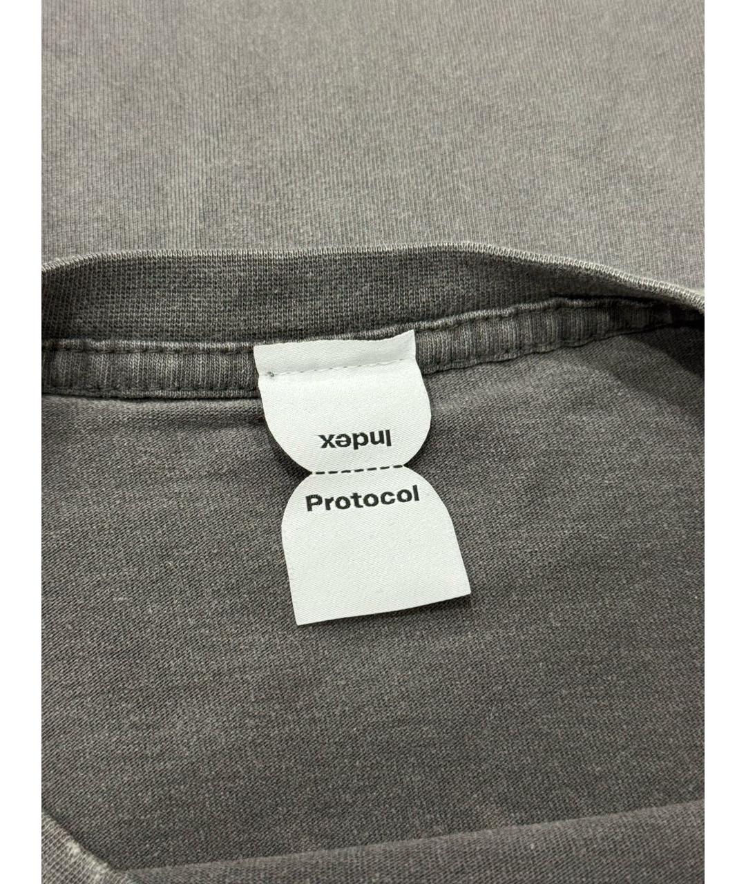 PROTOCOL INDEX Антрацитовая хлопковая футболка, фото 3