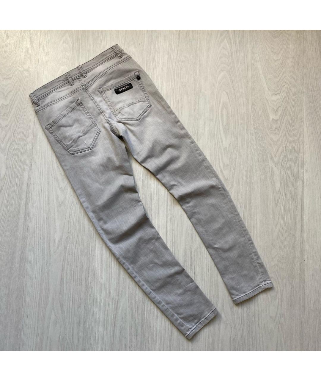 ICEBERG Серые хлопко-эластановые джинсы скинни, фото 4