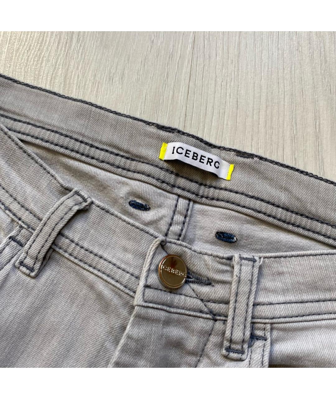 ICEBERG Серые хлопко-эластановые джинсы скинни, фото 3