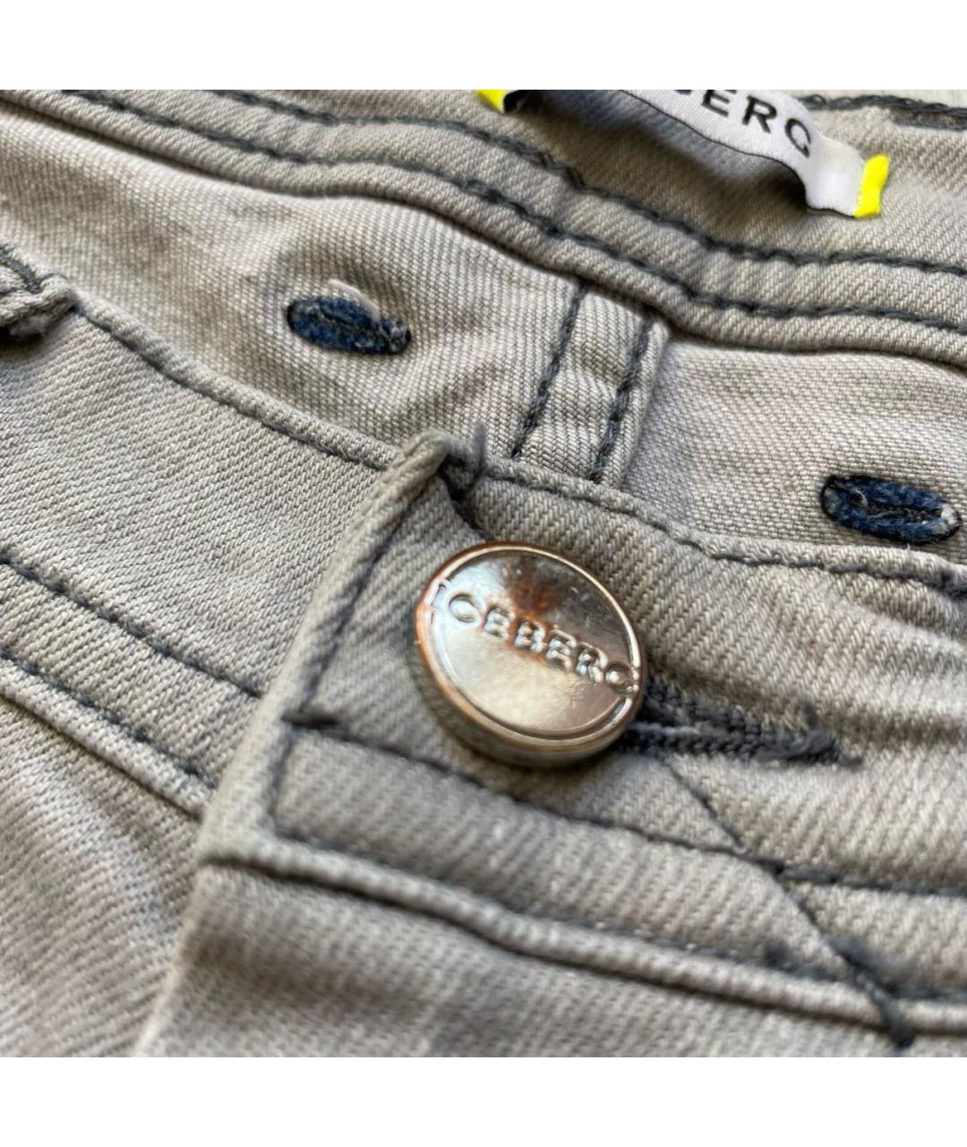 ICEBERG Серые хлопко-эластановые джинсы скинни, фото 6