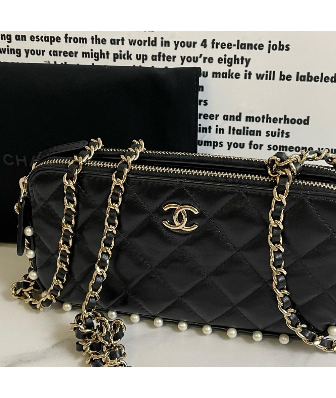 CHANEL Черная кожаная сумка через плечо, фото 2