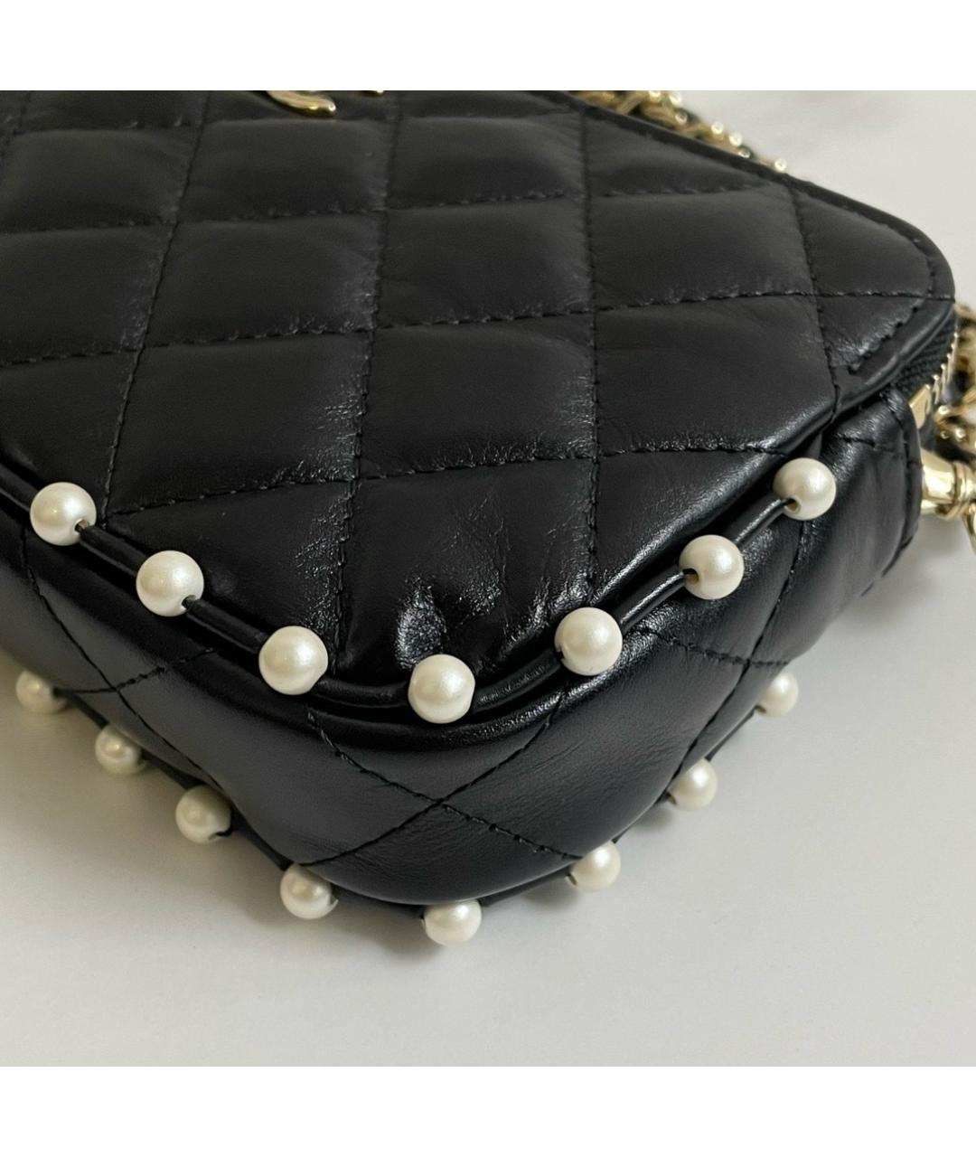 CHANEL Черная кожаная сумка через плечо, фото 6