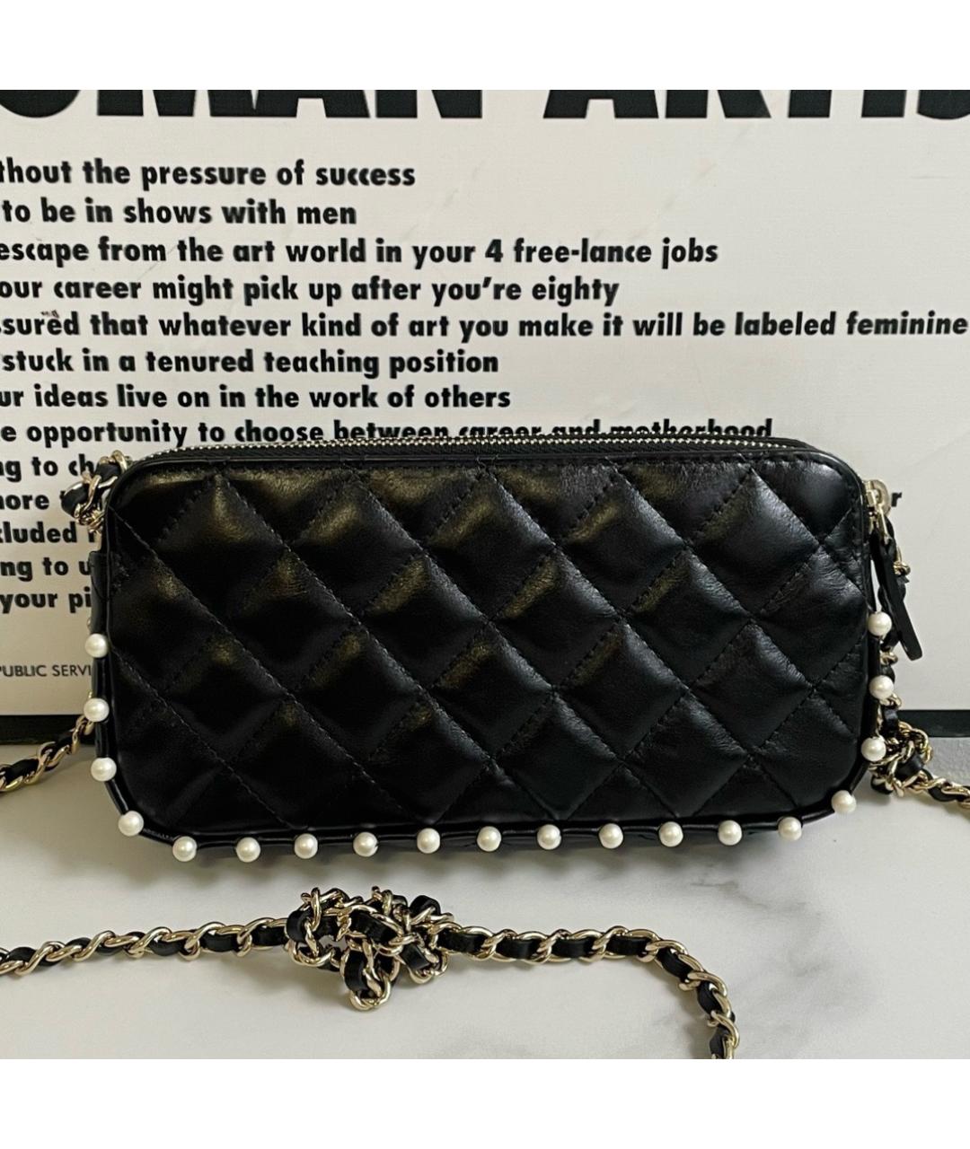 CHANEL Черная кожаная сумка через плечо, фото 3