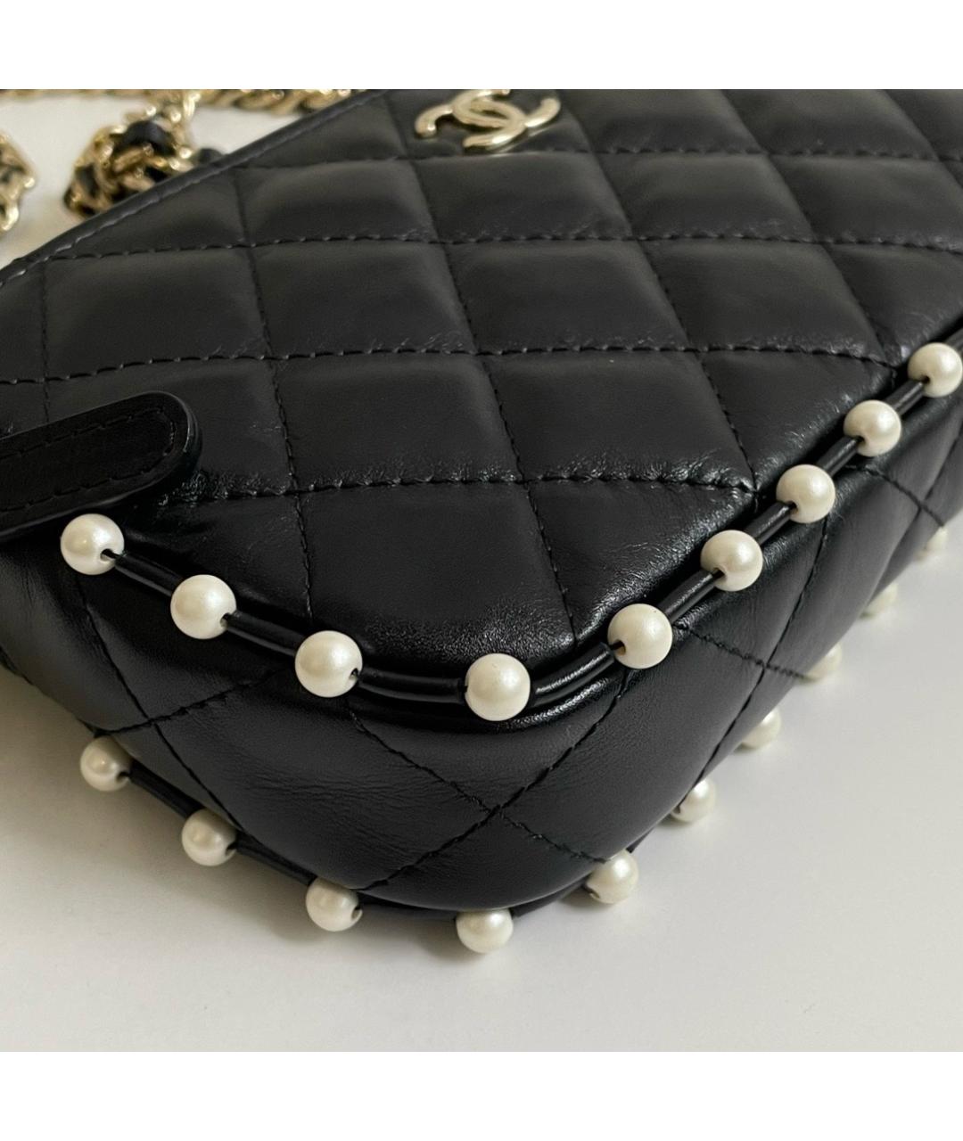 CHANEL Черная кожаная сумка через плечо, фото 5