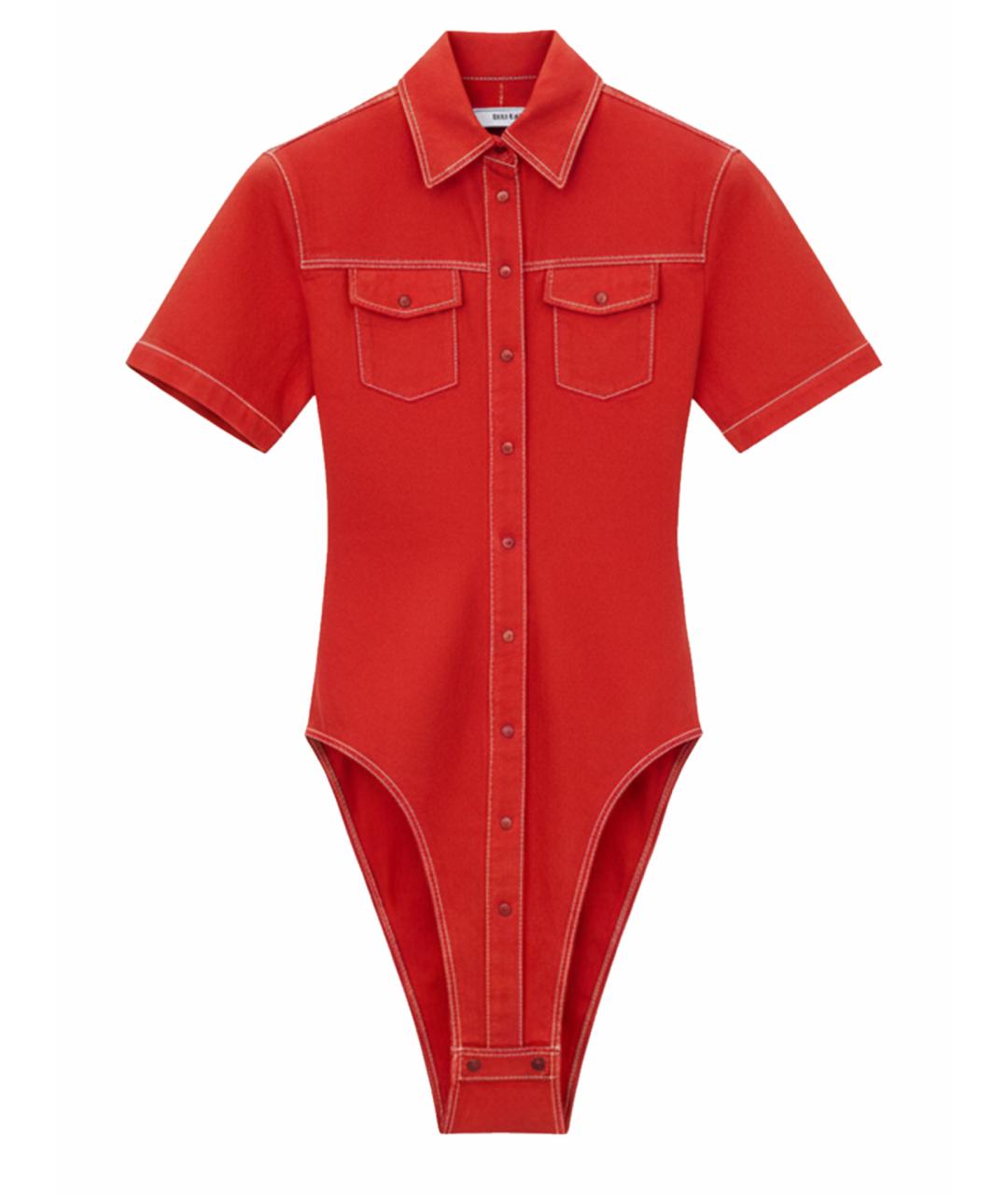 OFF-WHITE Красное хлопковое вечернее платье, фото 1