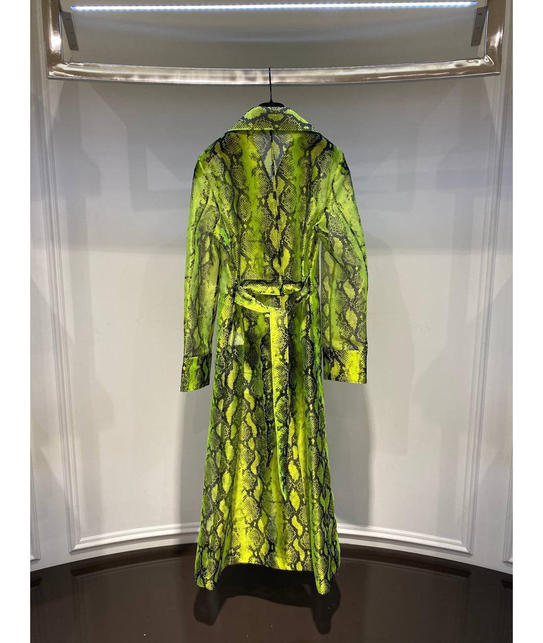 OFF-WHITE Зеленый полиэстеровый тренч/плащ, фото 3