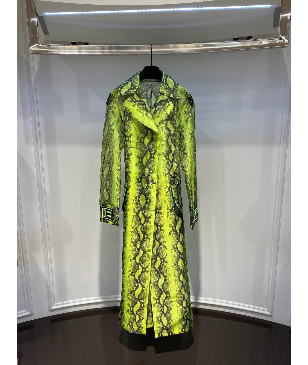 OFF-WHITE Зеленый полиэстеровый тренч/плащ, фото 4