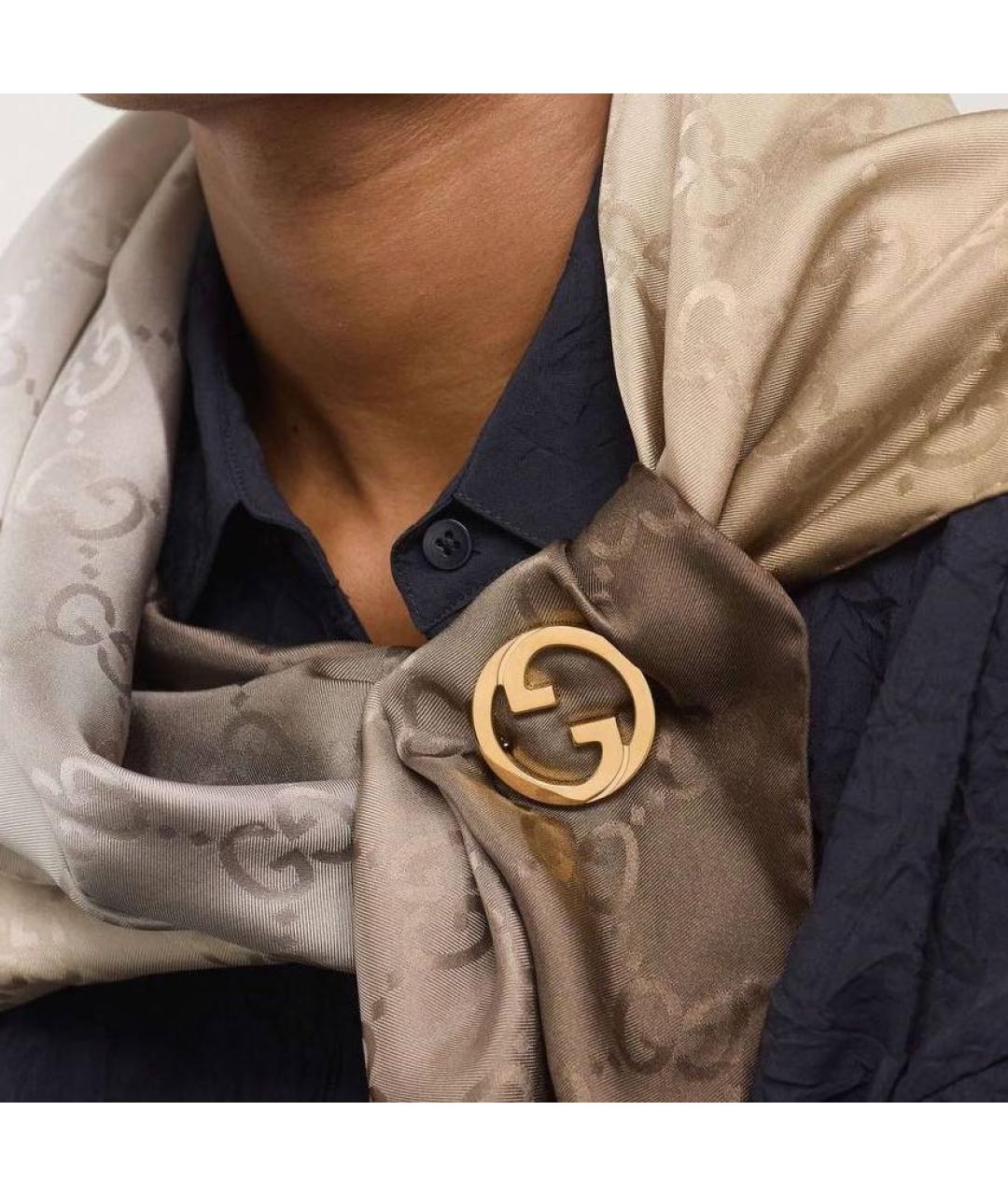 GUCCI Золотая металлическая булавка / брошь, фото 4