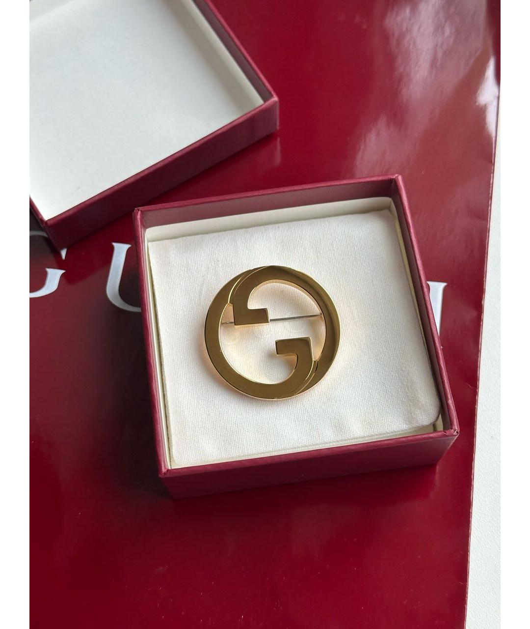 GUCCI Золотая металлическая булавка / брошь, фото 2