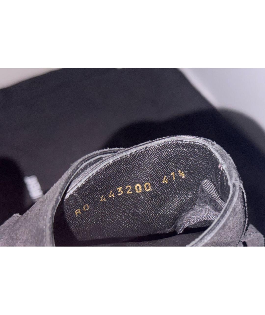 SAINT LAURENT Черные замшевые высокие ботинки, фото 7