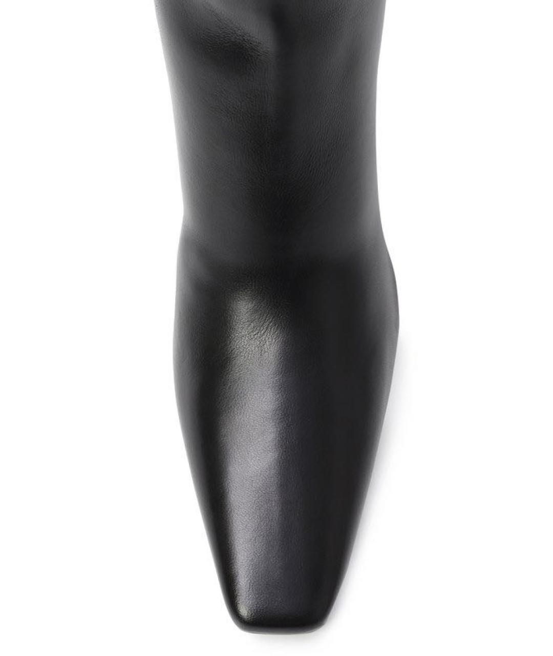 SAINT LAURENT Черные кожаные сапоги, фото 6