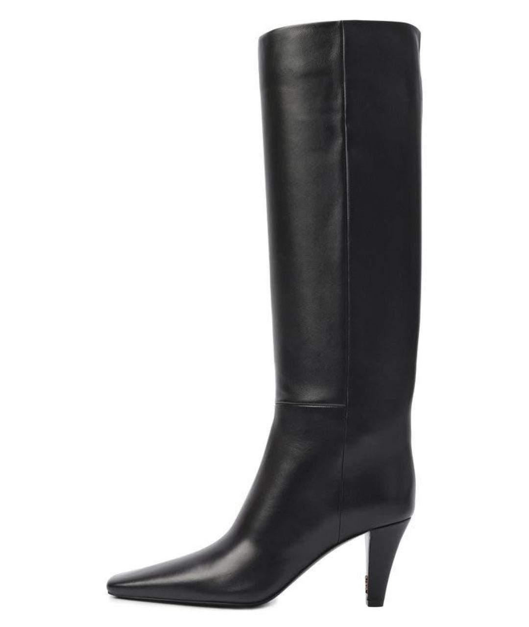 SAINT LAURENT Черные кожаные сапоги, фото 7