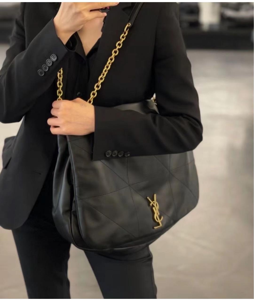 SAINT LAURENT Черная кожаная сумка через плечо, фото 7