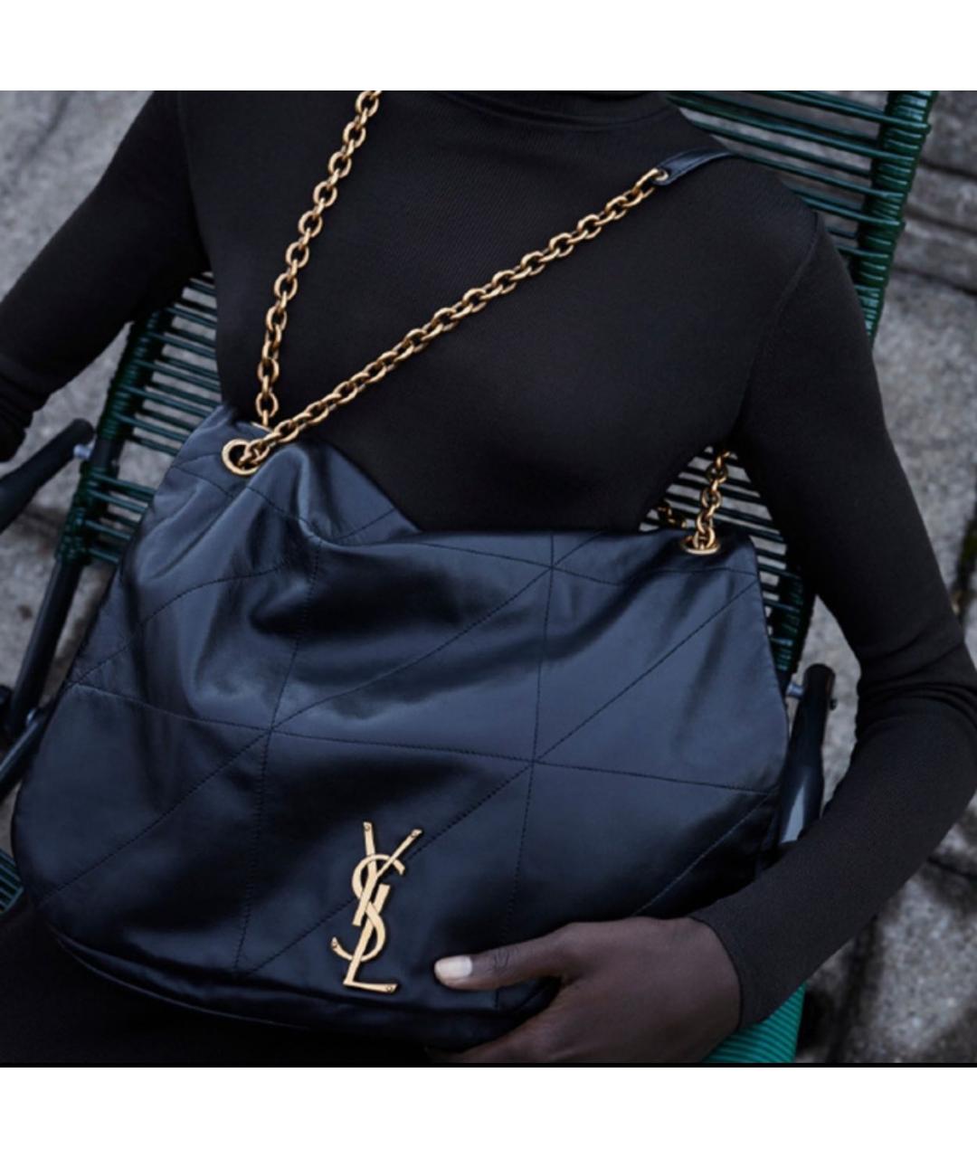 SAINT LAURENT Черная кожаная сумка через плечо, фото 6