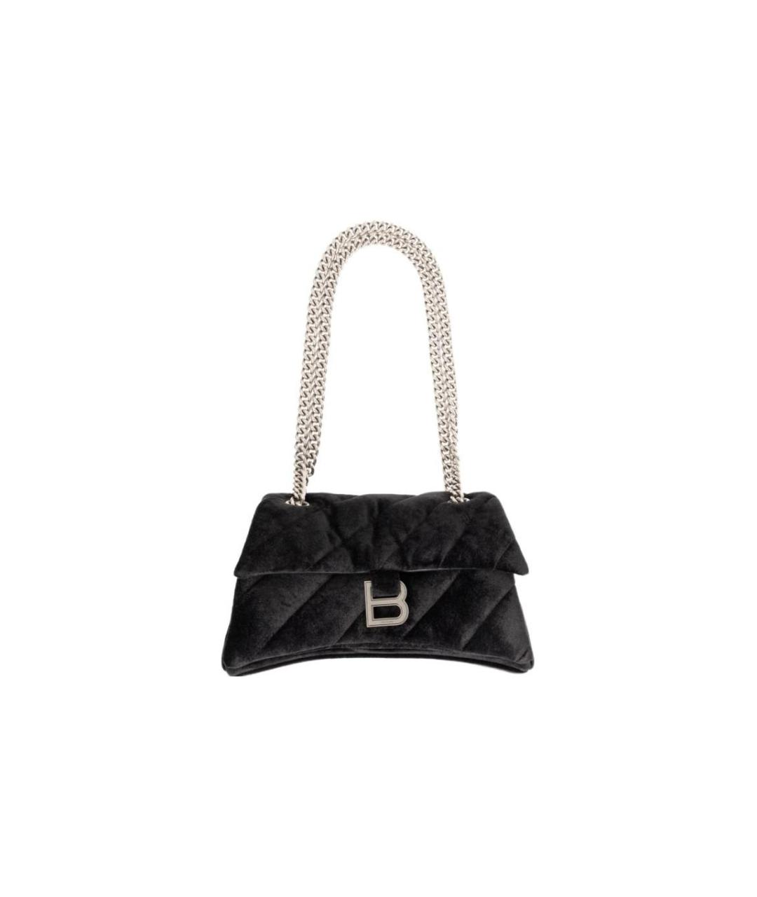 BALENCIAGA Черная бархатная сумка через плечо, фото 1