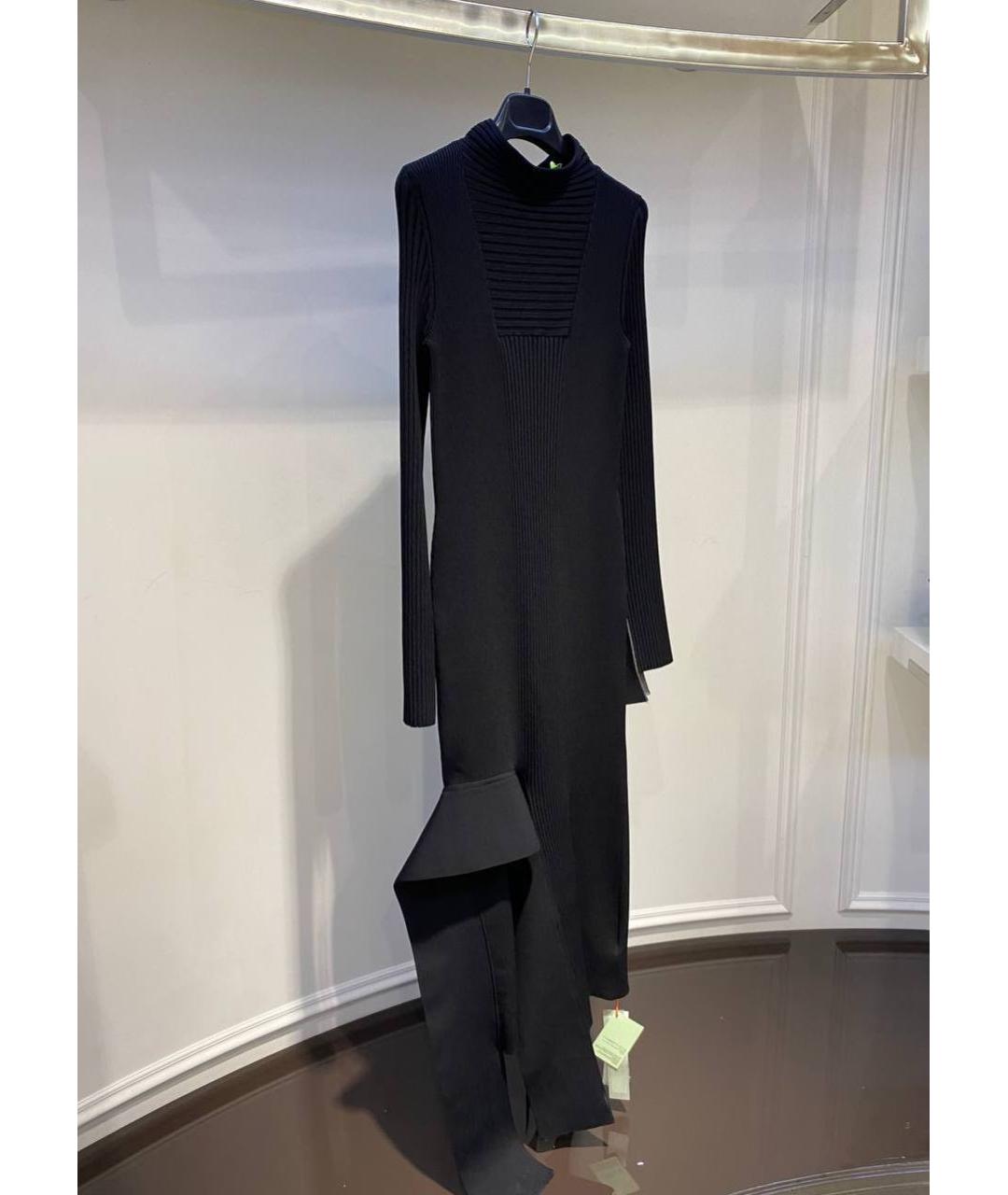 OFF-WHITE Черное вискозное вечернее платье, фото 2