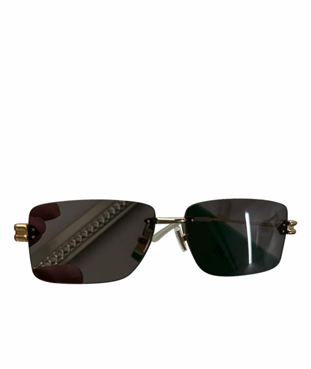 BOTTEGA VENETA Коричневые металлические солнцезащитные очки, фото 1