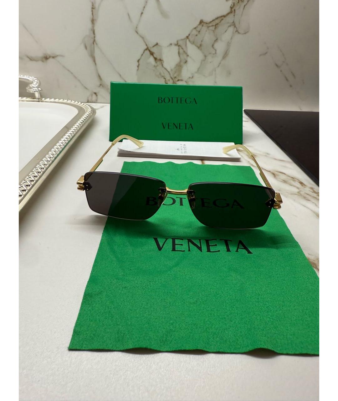 BOTTEGA VENETA Коричневые металлические солнцезащитные очки, фото 3