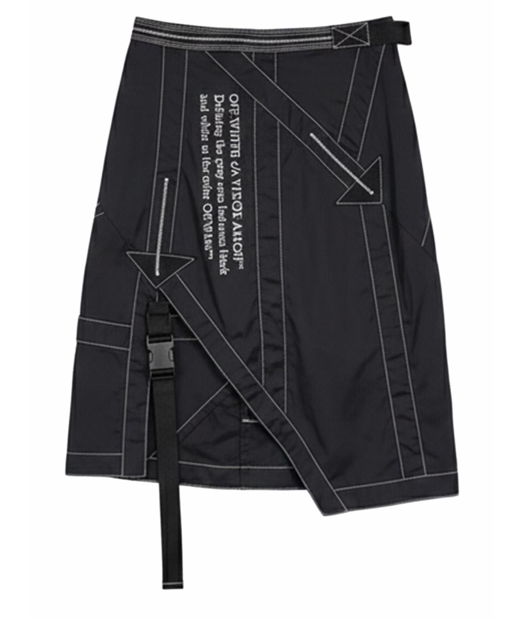 OFF-WHITE Черная полиамидовая юбка миди, фото 1