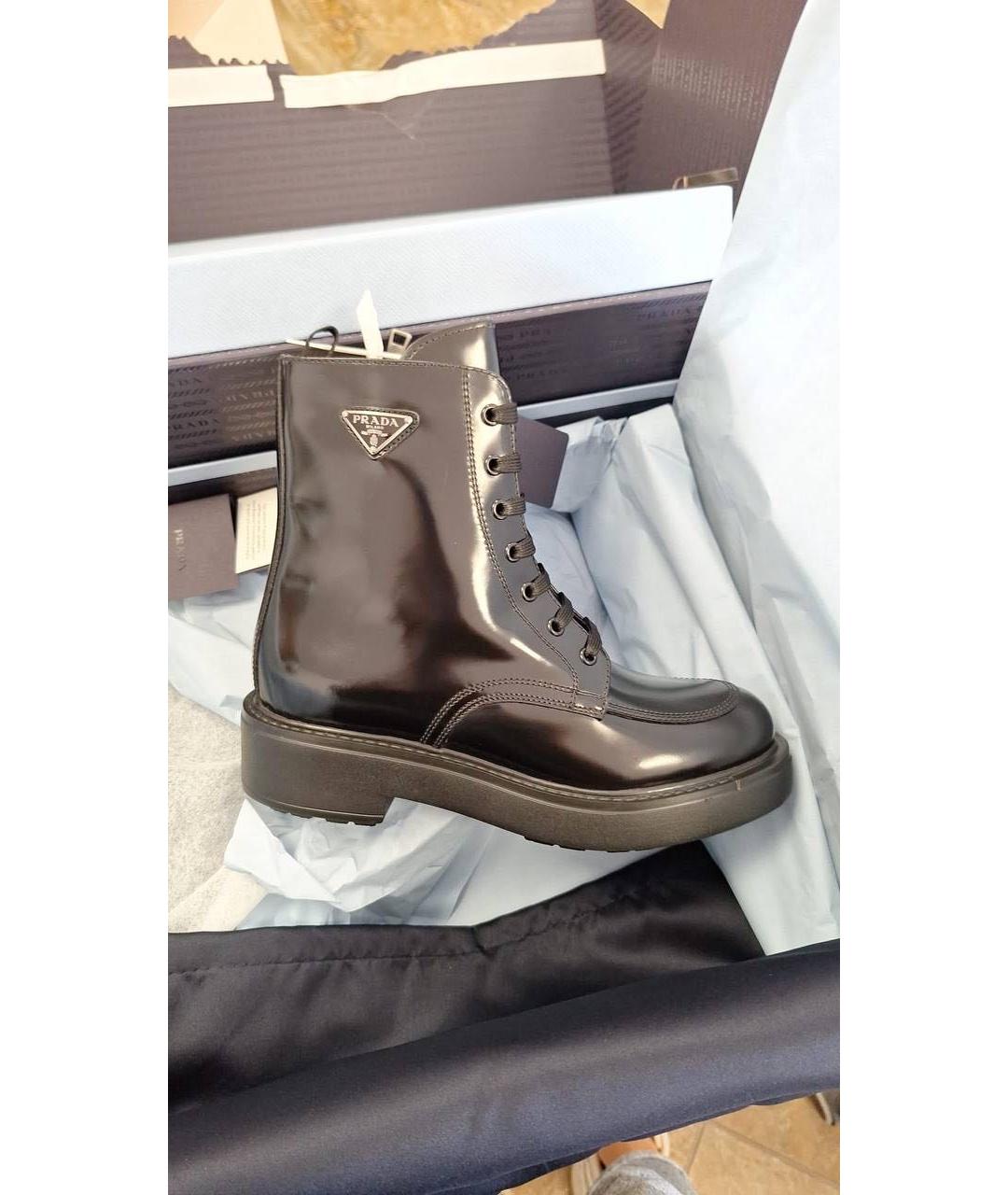 PRADA Черные ботинки из лакированной кожи, фото 3