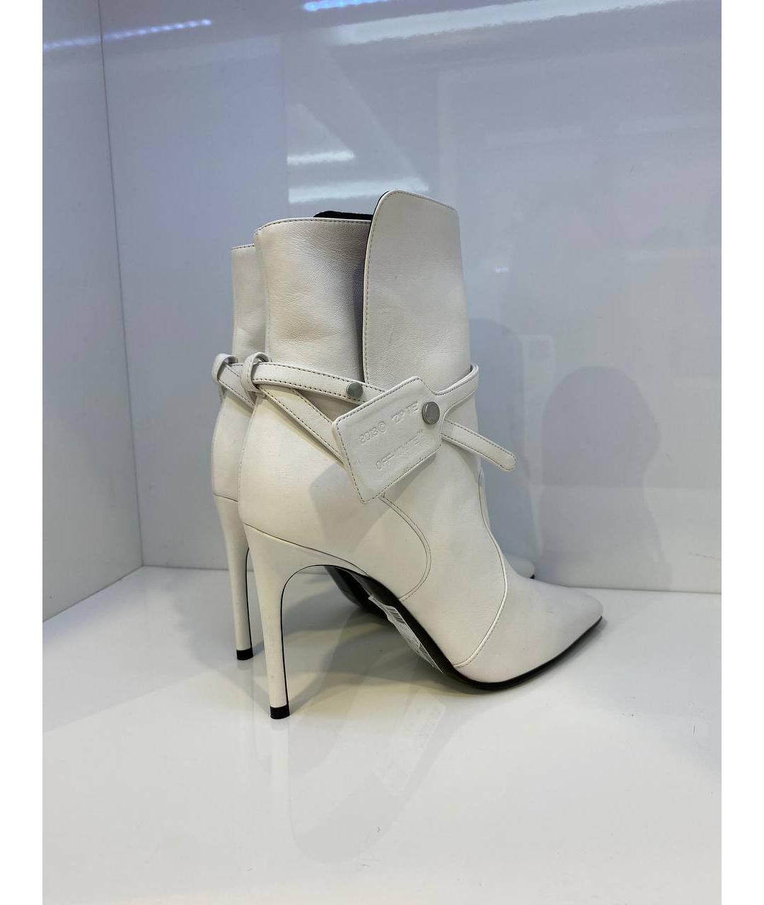 OFF-WHITE Белые кожаные ботинки, фото 3